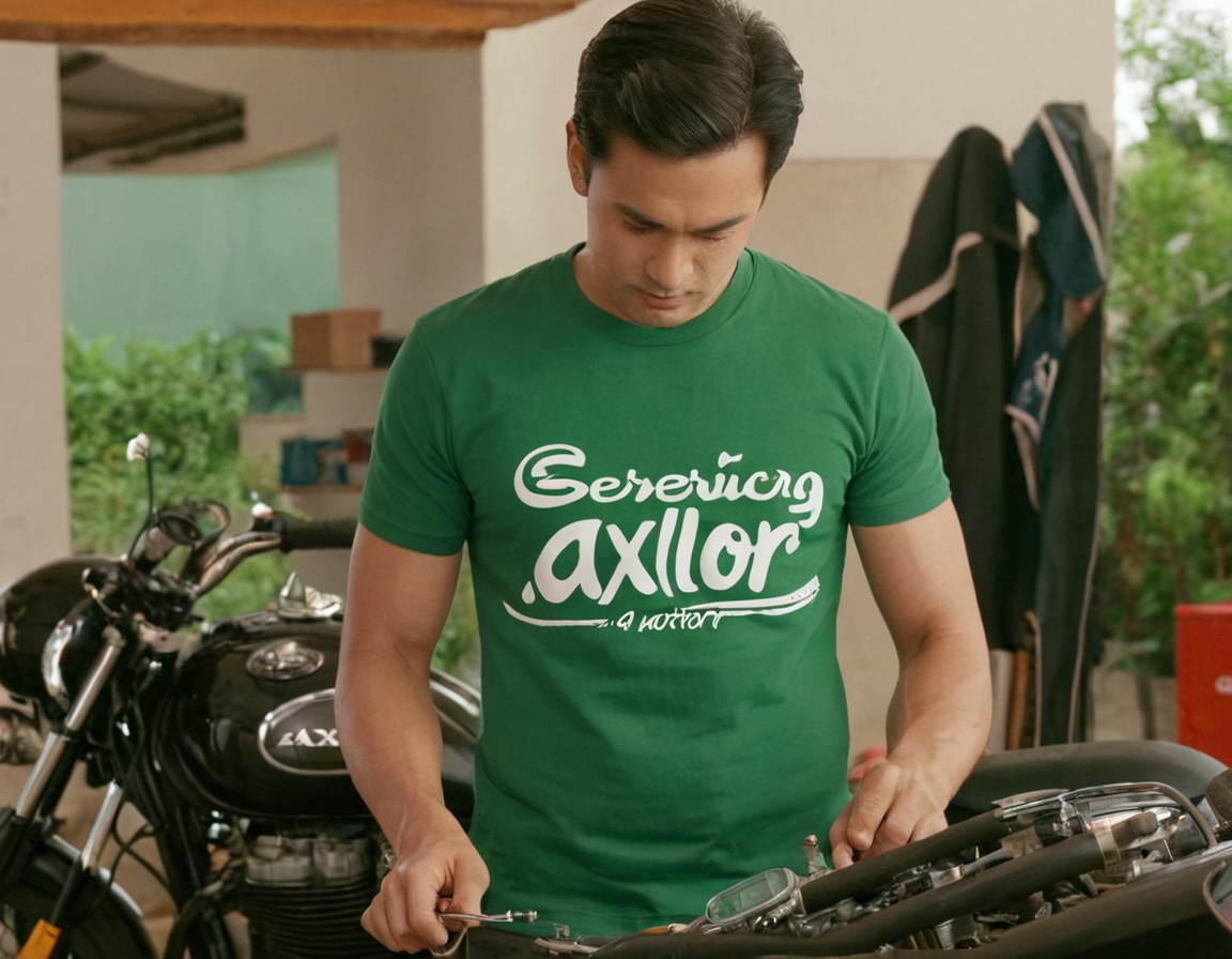 axlor india worker wearing axlor logo t-shirt