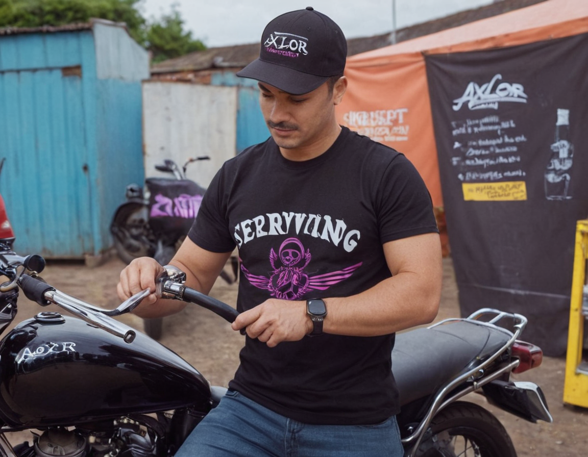 axlor india worker wearing axlor logo t-shirt